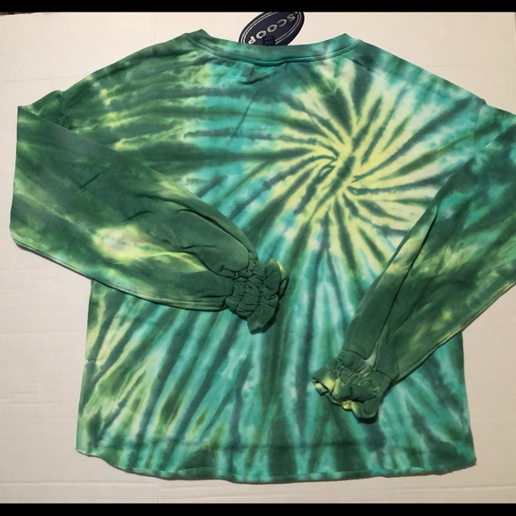 SCOOP Womens Smocked Cuff Lightweight Sweatshirt Size large 12-14 Tie Dye New - Picture 6 of 6